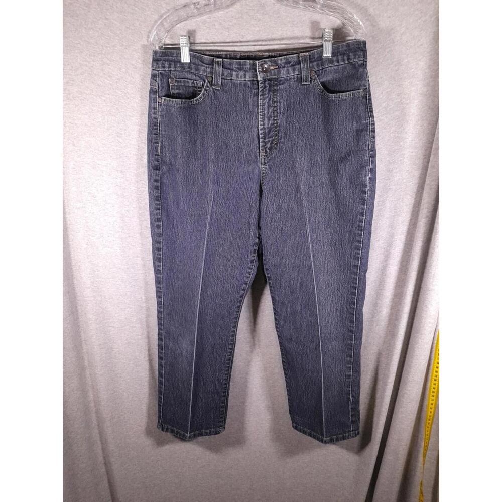 Nine West Jeans Women's 14 Court St Tummy‎ Crop Capris Mom Creased